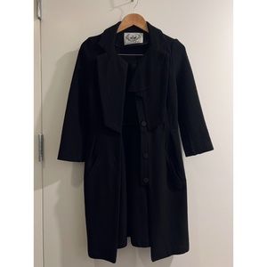 Womens black wool coat